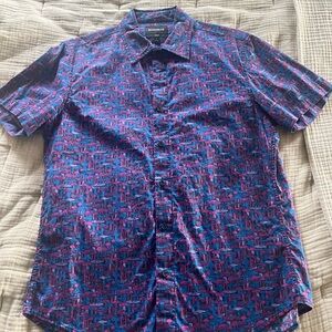 Bonobos Blue and Purple Mushroom Button Down Shirt